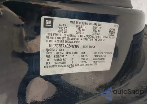 2013 Chevrolet Silverado 1500 Ls from USA, damaged, VIN 1GCRCREAXDZ412108